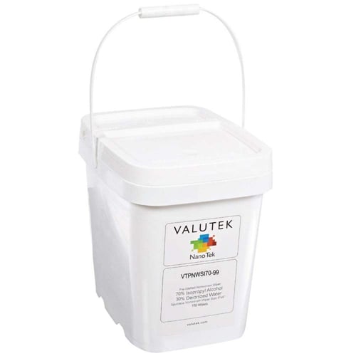 Valutek Pre-sat cleanroom wiper pail box.