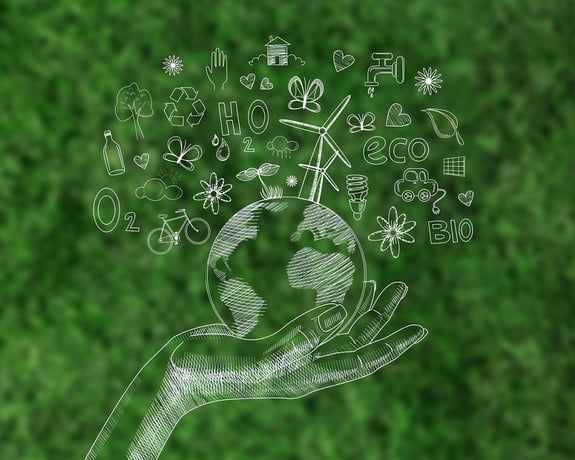 sustainable earth with recycling